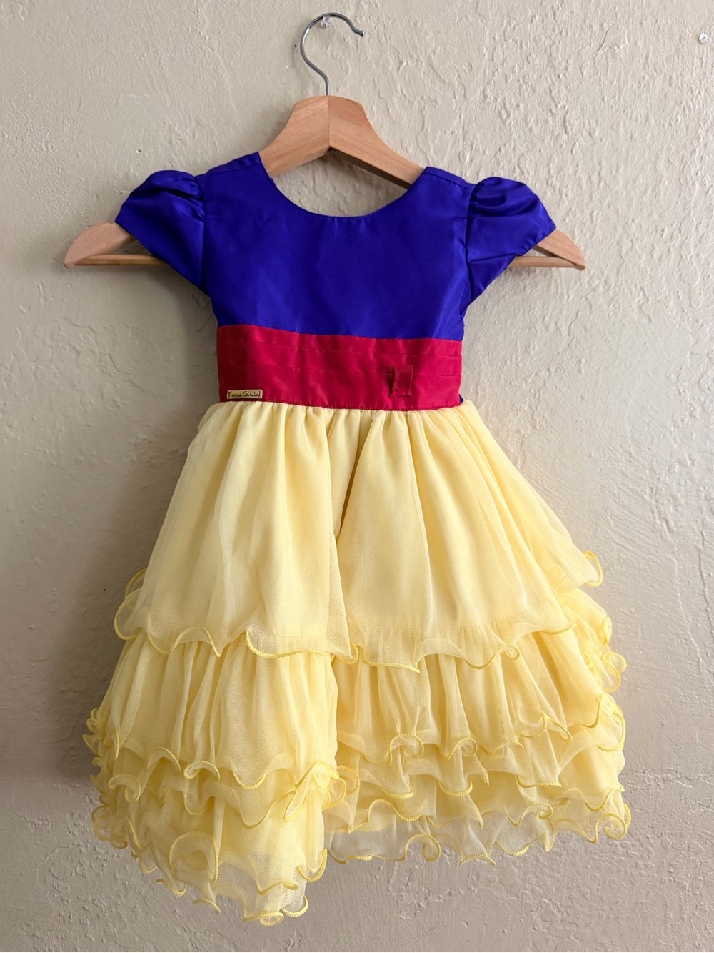 Girls Royal Blue, Red & Yellow Layered Party Dress